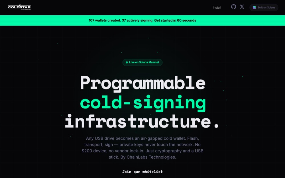 Coldstar — coldstar.dev